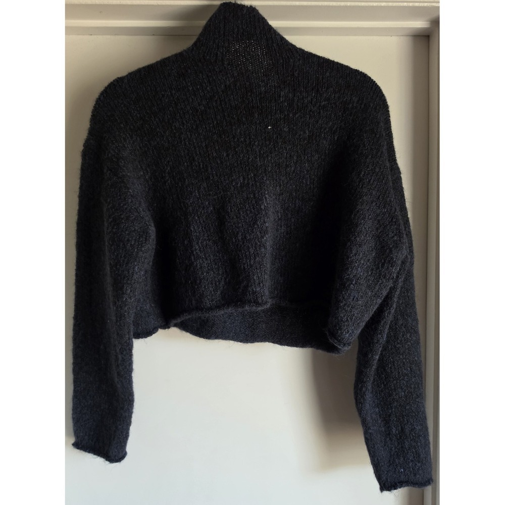 NWT Zara Sweater Size S Black Mock Neck Long Sleeve Pullover Knit Top Shirt